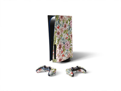 passionate carnations floral Sony PS5 DIY Skin