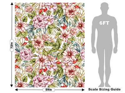 Passionate Carnations Floral Vehicle Wrap Scale~Rwraps Series 914 Passionate Carnations Floral Measurements~1