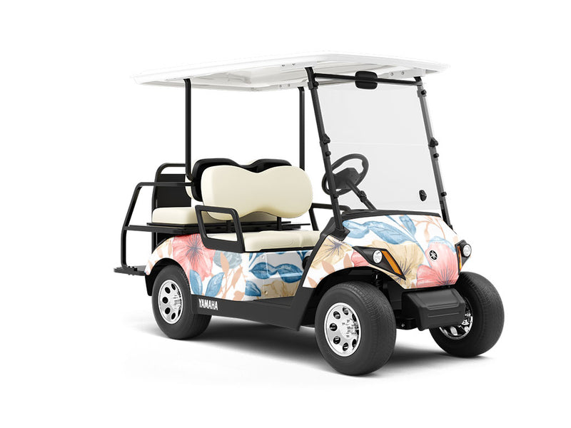 Pastel Blooms Floral Wrapped Golf Cart