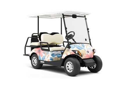 Pastel Blooms Floral Wrapped Golf Cart