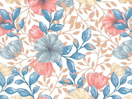 Pastel Blooms Floral Vinyl Wrap Pattern~Rwraps Series 914 Digitally Printed Vinyl Wrap~0