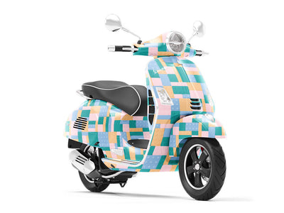 Pastel Bricks Toy Room Vespa Scooter Wrap Film