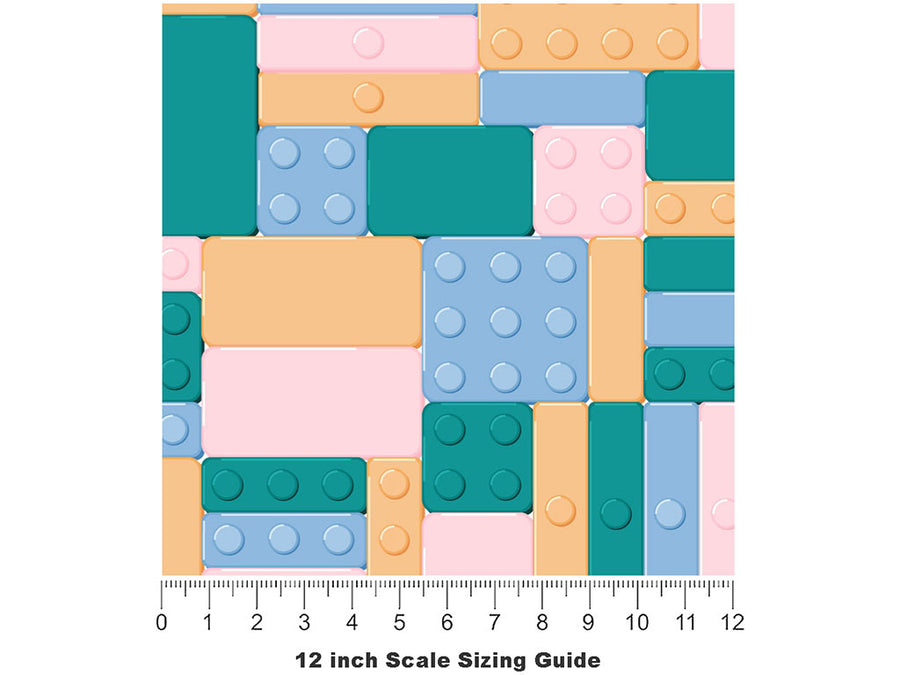 Pastel Bricks Toy Room Vinyl Film Pattern Size 12 inch Scale~Rwraps Pastel Bricks Toy Room Sizing Chart~2