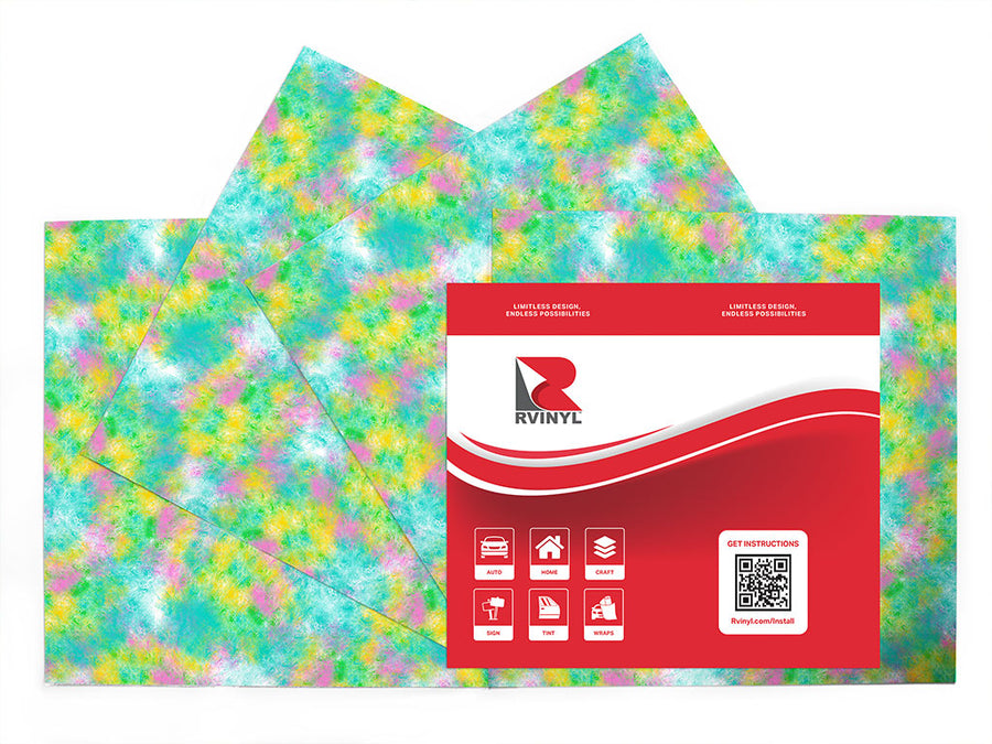 pastel daydream tie dye Craft Vinyl Sheet Pack