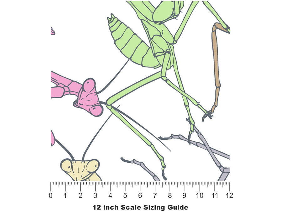 Pastel Fighters Bug Vinyl Film Pattern Size 12 inch Scale~Rwraps Pastel Fighters Bug Sizing Chart~2