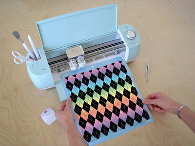 pastel gradient argyle Cricut Compatible Vinyl