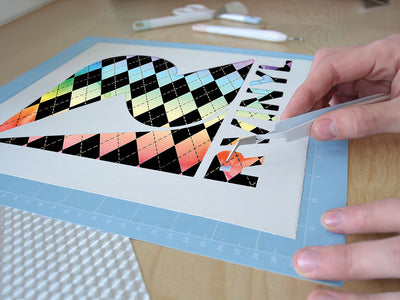 pastel gradient argyle Easy Weed Craft Vinyl