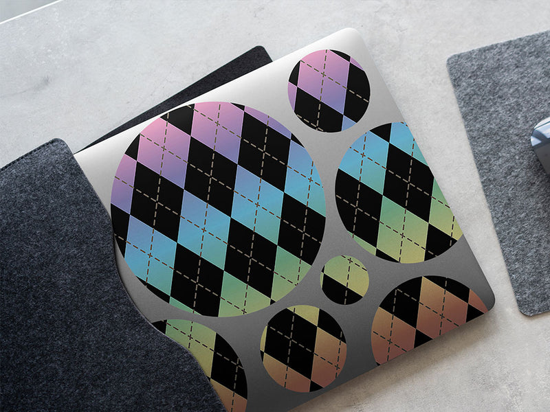 pastel gradient argyle DIY Laptop Stickers