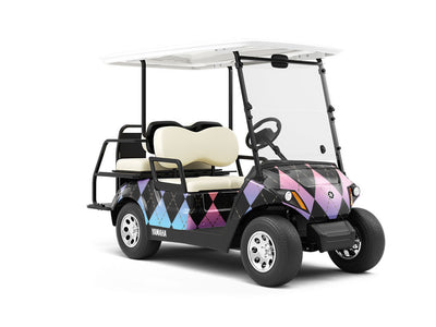 Pastel Gradient Argyle Wrapped Golf Cart
