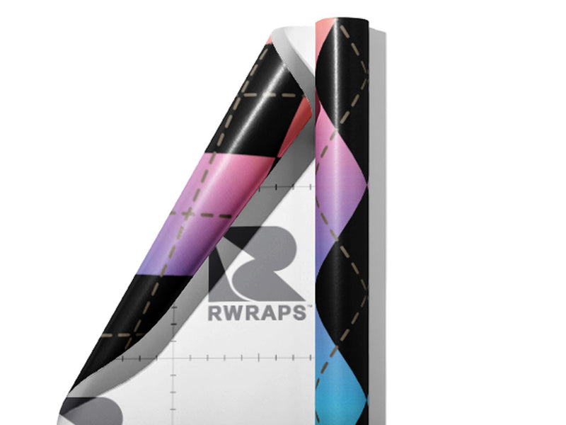 Pastel Gradient Argyle Wrap Film Sheets~Rwraps Series 914 Pastel Gradient Argyle Scrolled Sheet~3