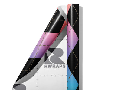 Pastel Gradient Argyle Wrap Film Sheets~Rwraps Series 914 Pastel Gradient Argyle Scrolled Sheet~3