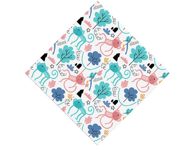 Pastel Jungle Primate Vinyl Wrap Pattern