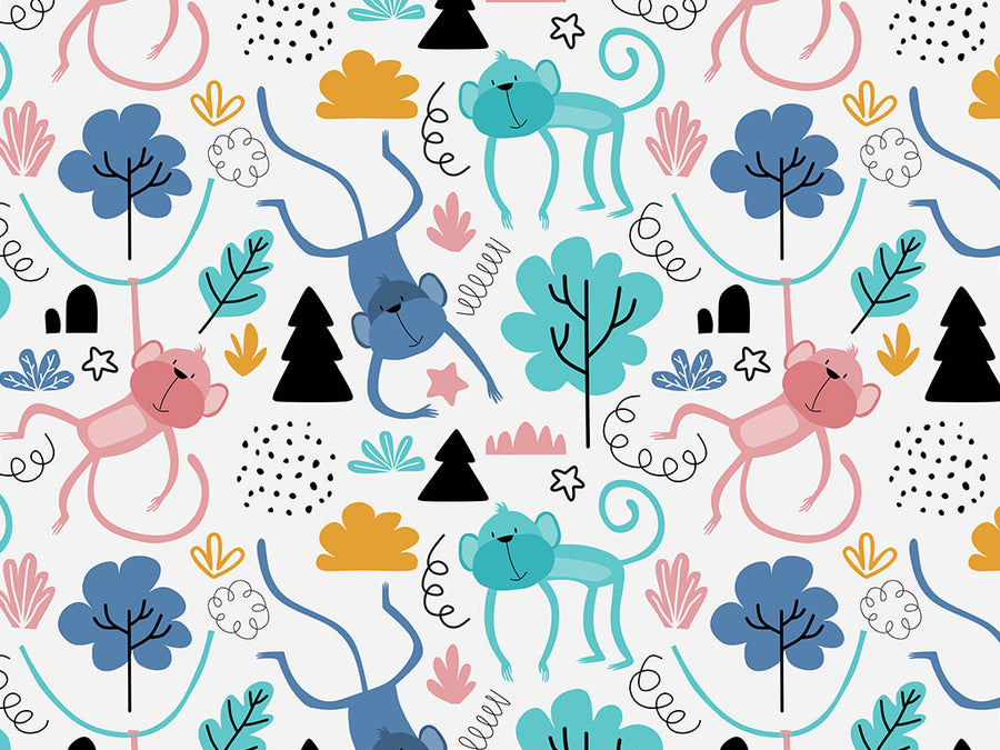 Pastel Jungle Primate Vinyl Wrap Pattern~Rwraps Series 914 Digitally Printed Vinyl Wrap~0