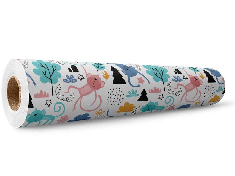 Pastel Jungle Primate Wrap Film Wholesale Roll~Rwraps Series 914 Digitally Printed Vinyl Roll~5