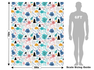 Pastel Jungle Primate Vehicle Wrap Scale~Rwraps Series 914 Pastel Jungle Primate Measurements~1