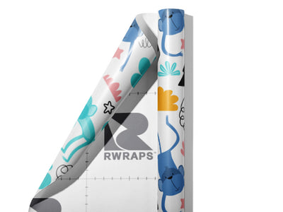 Pastel Jungle Primate Wrap Film Sheets~Rwraps Series 914 Pastel Jungle Primate Scrolled Sheet~3