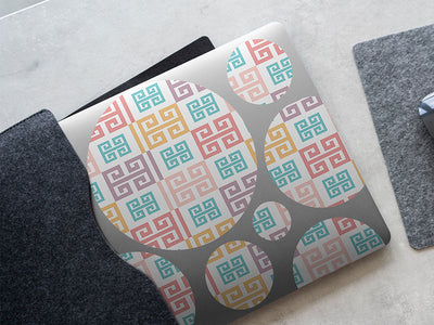 pastel meander greco roman DIY Laptop Stickers