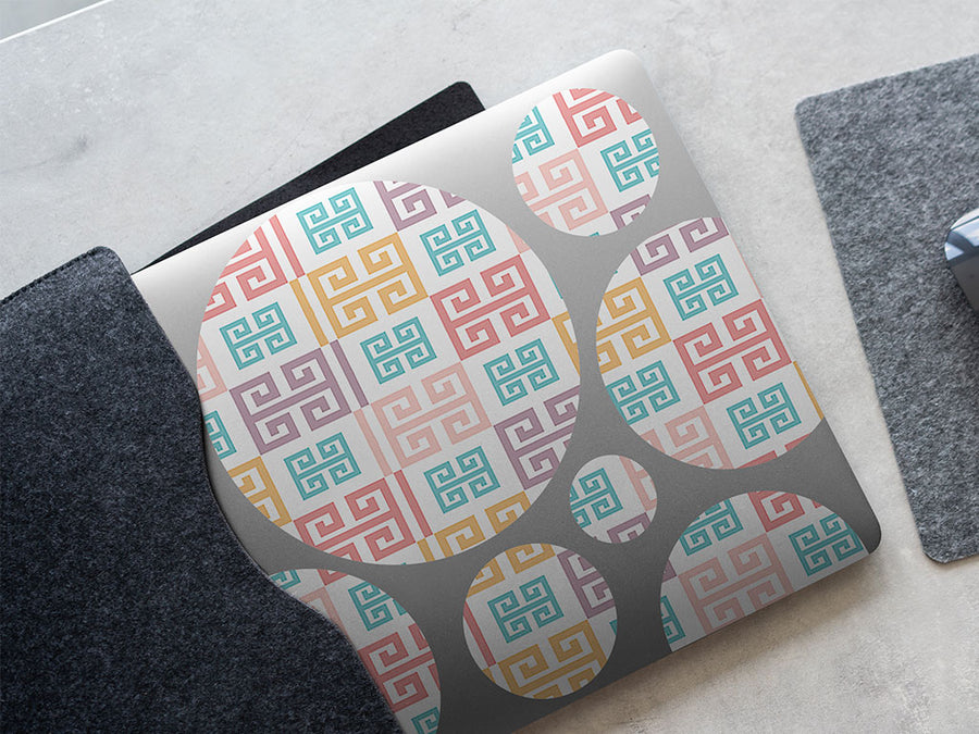 pastel meander greco roman DIY Laptop Stickers