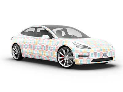 Pastel Meander Greco Roman Vehicle Vinyl Wrap