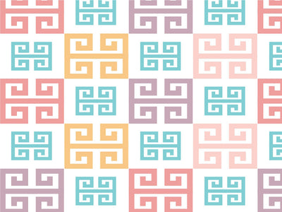 Pastel Meander Greco Roman Vinyl Wrap Pattern~Rwraps Series 914 Digitally Printed Vinyl Wrap~0