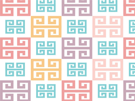 Pastel Meander Greco Roman Vinyl Wrap Pattern~Rwraps Series 914 Digitally Printed Vinyl Wrap~0