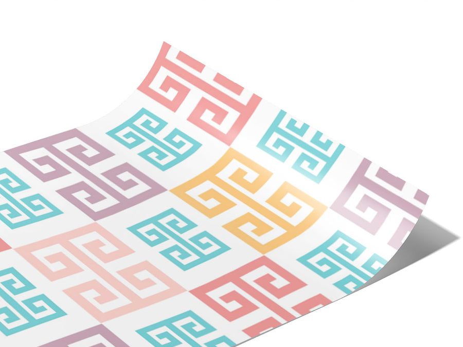 Pastel Meander Greco Roman Vinyl Wraps~Rwraps Series 914 Digitally Printed Vinyl Wrap~0