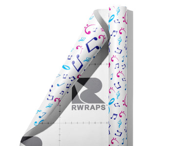 Pastel Notes Music Wrap Film Sheets~Rwraps Series 914 Pastel Notes Music Scrolled Sheet~3