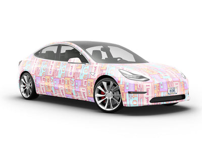 Pastel Pop-Ups Sticker Bomb Vehicle Vinyl Wrap