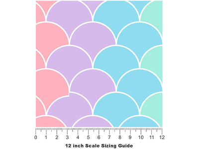 Pastel Scales Reptile Vinyl Film Pattern Size 12 inch Scale~Rwraps Pastel Scales Reptile Sizing Chart~2