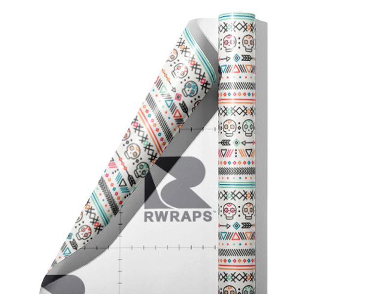 Pastel Sugar Day of the Dead Wrap Film Sheets~Rwraps Series 914 Pastel Sugar Day of the Dead Scrolled Sheet~3