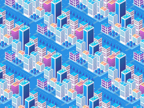 Pastel Towers Cityscape Vinyl Wrap Pattern~Rwraps Series 914 Digitally Printed Vinyl Wrap~0