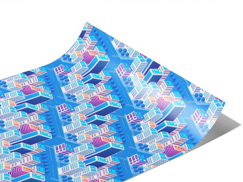 Pastel Towers Cityscape Vinyl Wraps~Rwraps Series 914 Digitally Printed Vinyl Wrap~1