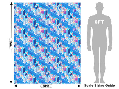 Pastel Towers Cityscape Vehicle Wrap Scale~Rwraps Series 914 Pastel Towers Cityscape Measurements~2