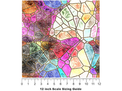 Pastiche Beauty Mosaic Vinyl Film Pattern Size 12 inch Scale~Rwraps Pastiche Beauty Mosaic Sizing Chart~2