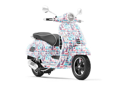 Patriotic Buildings Americana Vespa Scooter Wrap Film