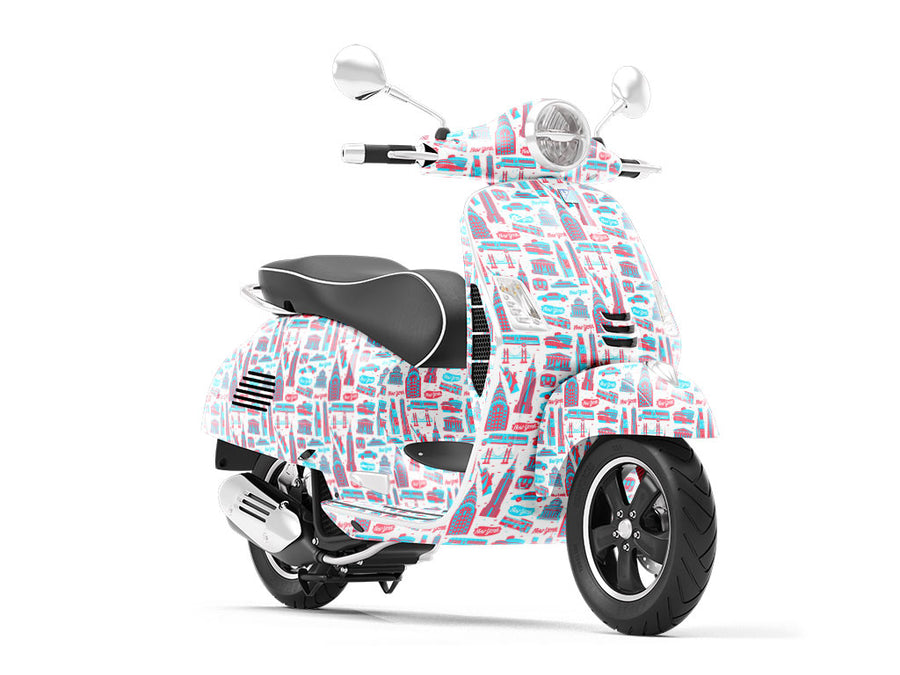 Patriotic Buildings Americana Vespa Scooter Wrap Film