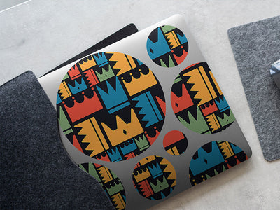 patterned crowns fantasy DIY Laptop Stickers
