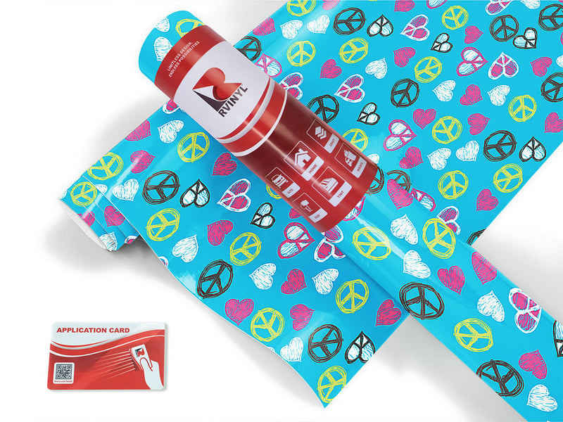 peace and love heart Craft Vinyl Roll