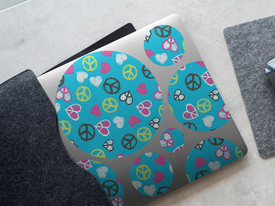 peace and love heart DIY Laptop Stickers