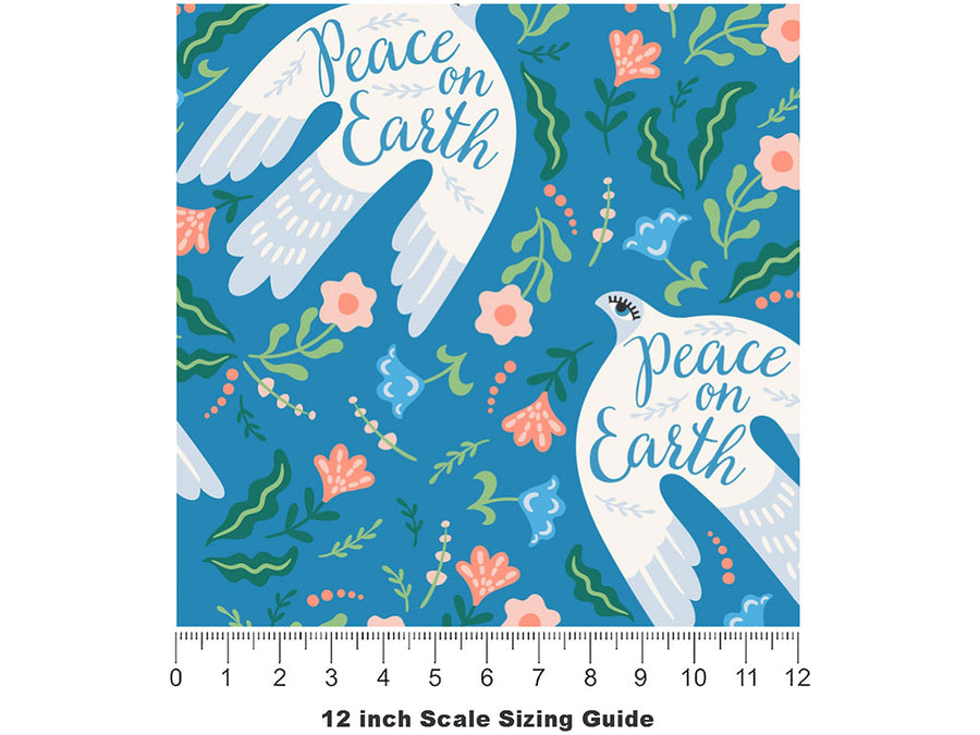 Peace Everlasting Birds Vinyl Film Pattern Size 12 inch Scale~Rwraps Peace Everlasting Birds Sizing Chart~2