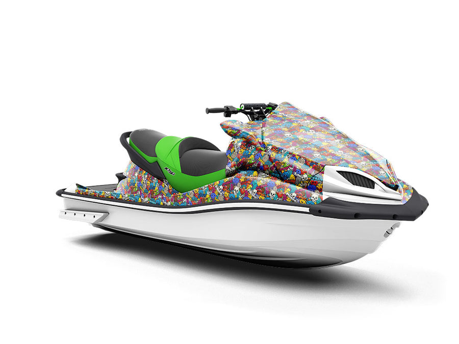 Peace Party Sticker Bomb Jet Ski Vinyl Customized Wrap