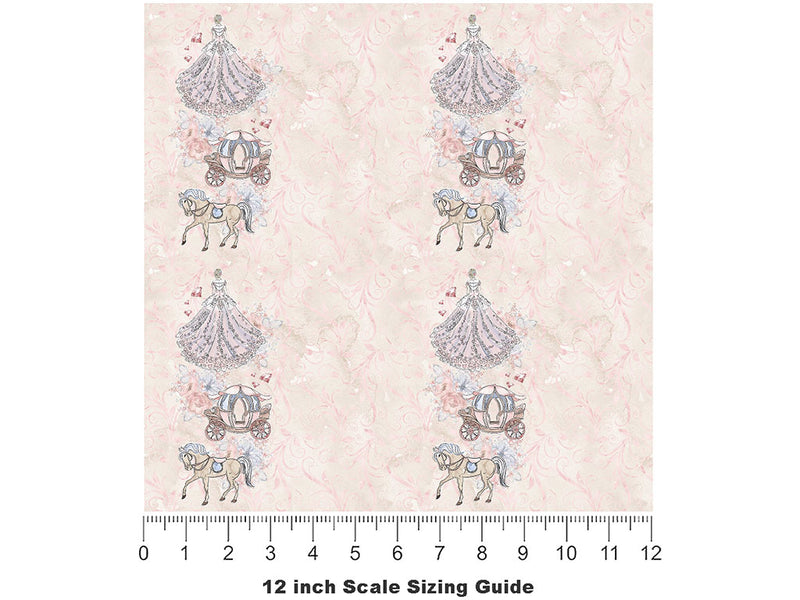 Peach Carriage Fantasy Vinyl Film Pattern Size 12 inch Scale~Rwraps Peach Carriage Fantasy Sizing Chart~2