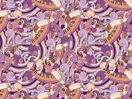 Peach Chords Music Vinyl Wrap Pattern~Rwraps Series 914 Digitally Printed Vinyl Wrap~0