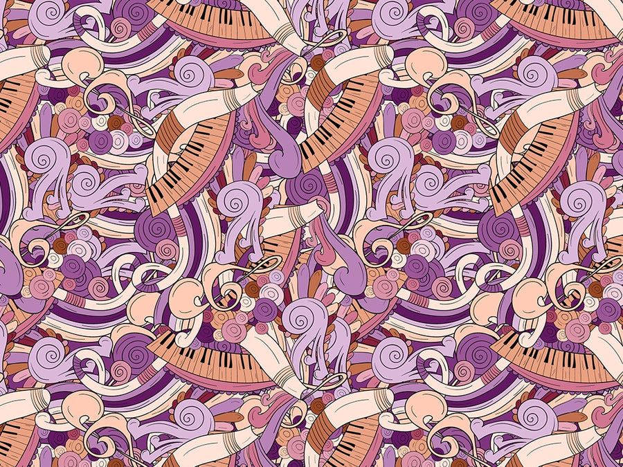 Peach Chords Music Vinyl Wrap Pattern~Rwraps Series 914 Digitally Printed Vinyl Wrap~0