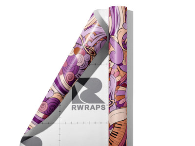 Peach Chords Music Wrap Film Sheets~Rwraps Series 914 Peach Chords Music Scrolled Sheet~3