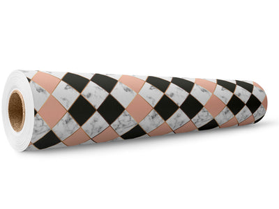 Peach Diamonds Tile Wrap Film Wholesale Roll~Rwraps Series 914 Digitally Printed Vinyl Roll~5