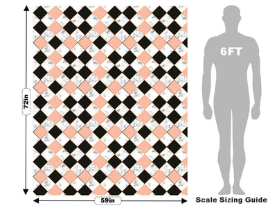 Peach Diamonds Tile Vehicle Wrap Scale~Rwraps Series 914 Peach Diamonds Tile Measurements~2