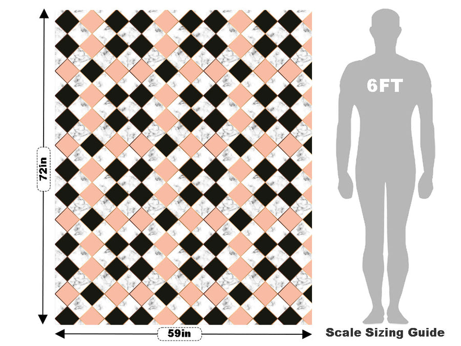 Peach Diamonds Tile Vehicle Wrap Scale~Rwraps Series 914 Peach Diamonds Tile Measurements~2