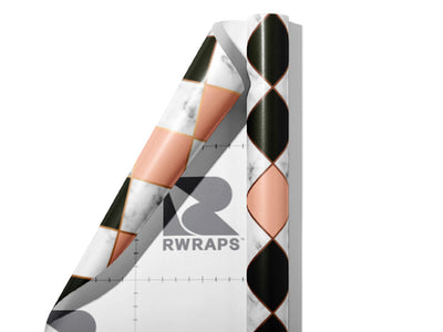 Peach Diamonds Tile Wrap Film Sheets~Rwraps Series 914 Peach Diamonds Tile Scrolled Sheet~4