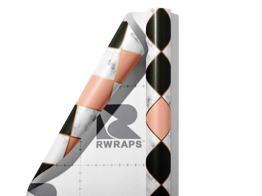 Peach Diamonds Tile Wrap Film Sheets~Rwraps Series 914 Peach Diamonds Tile Scrolled Sheet~4